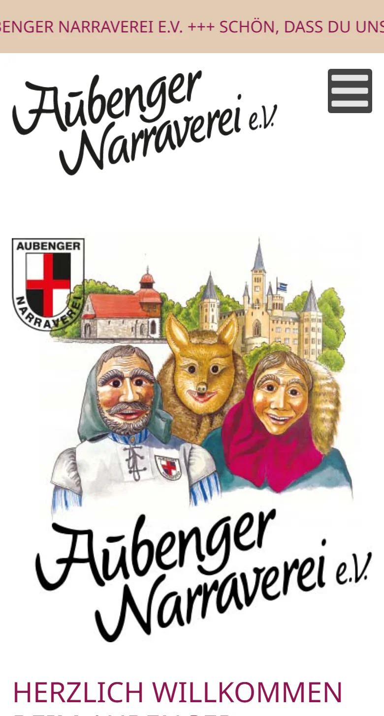 Website des Aubenger Narraverei e.V. aus Owingen