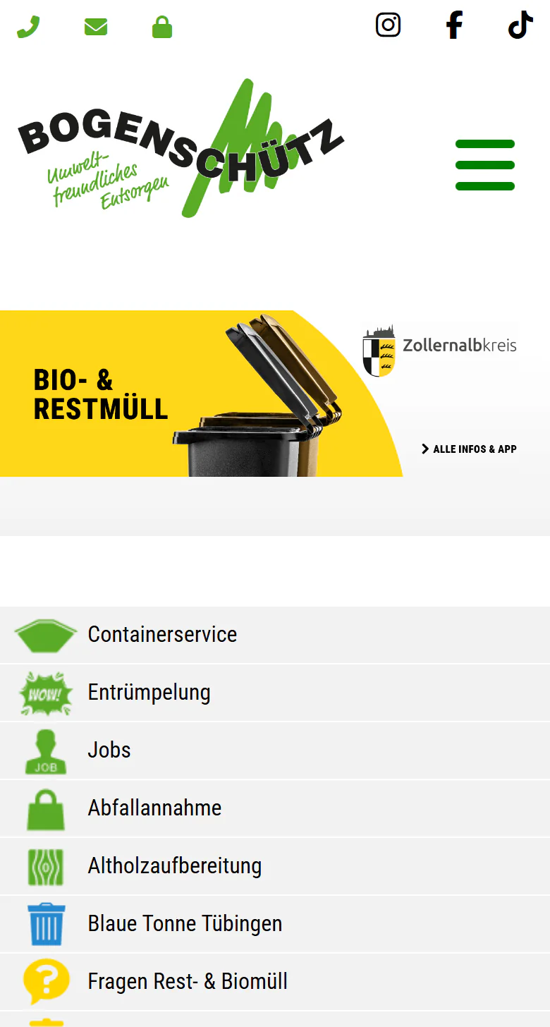 Website der Bogenschütz Entsorgung und Recycling GmbH