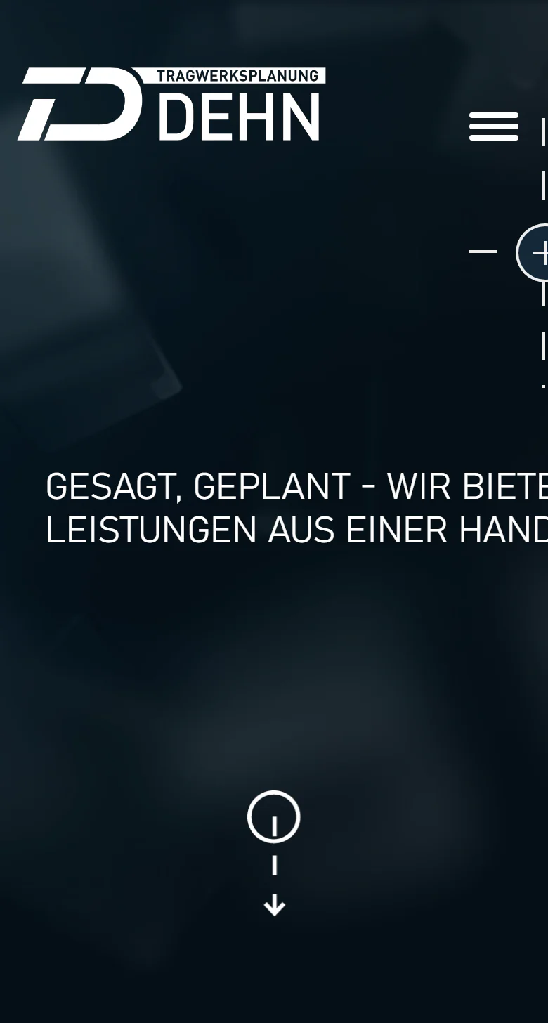 Website der Tragwerksplanung Dehn GmbH