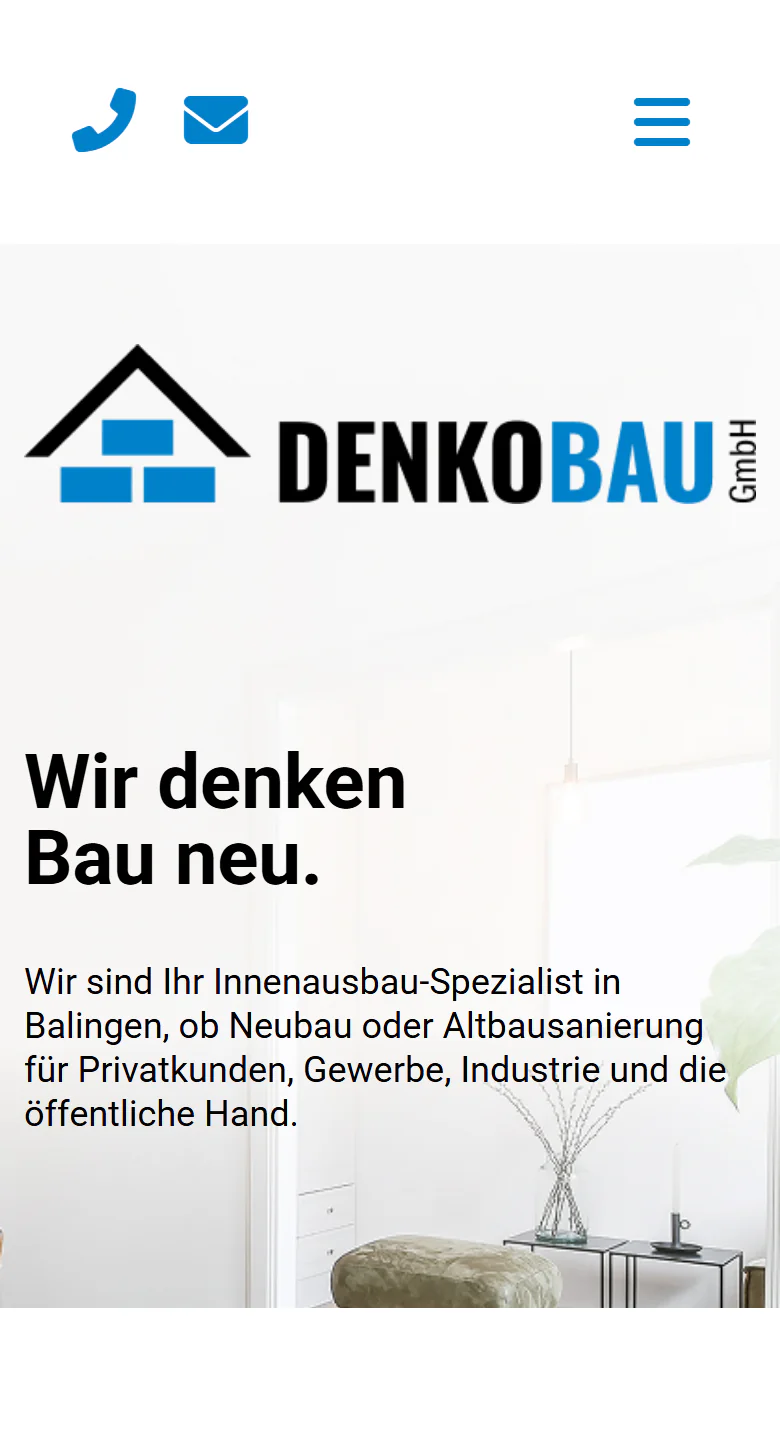 Website der DENKOBAU GmbH