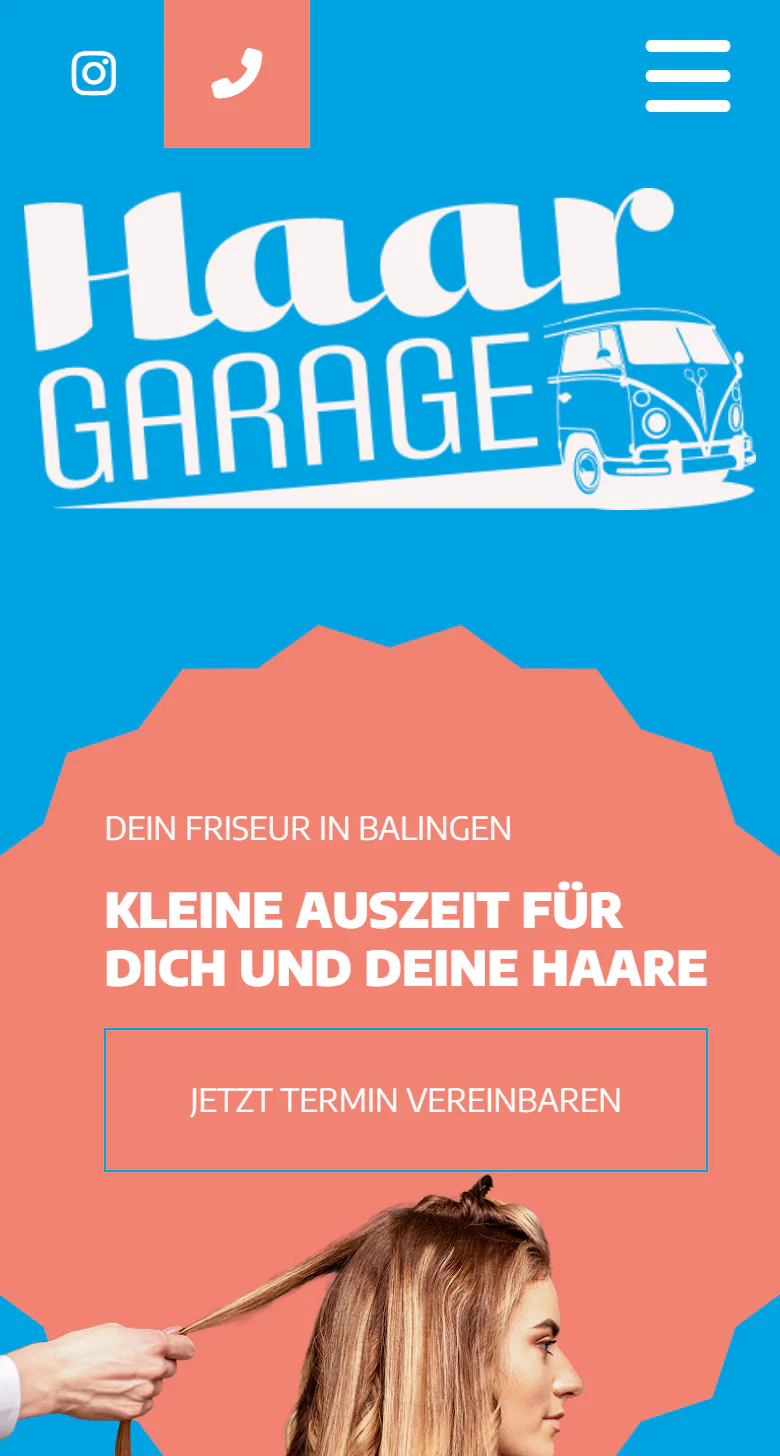Website der Haargarage Balingen