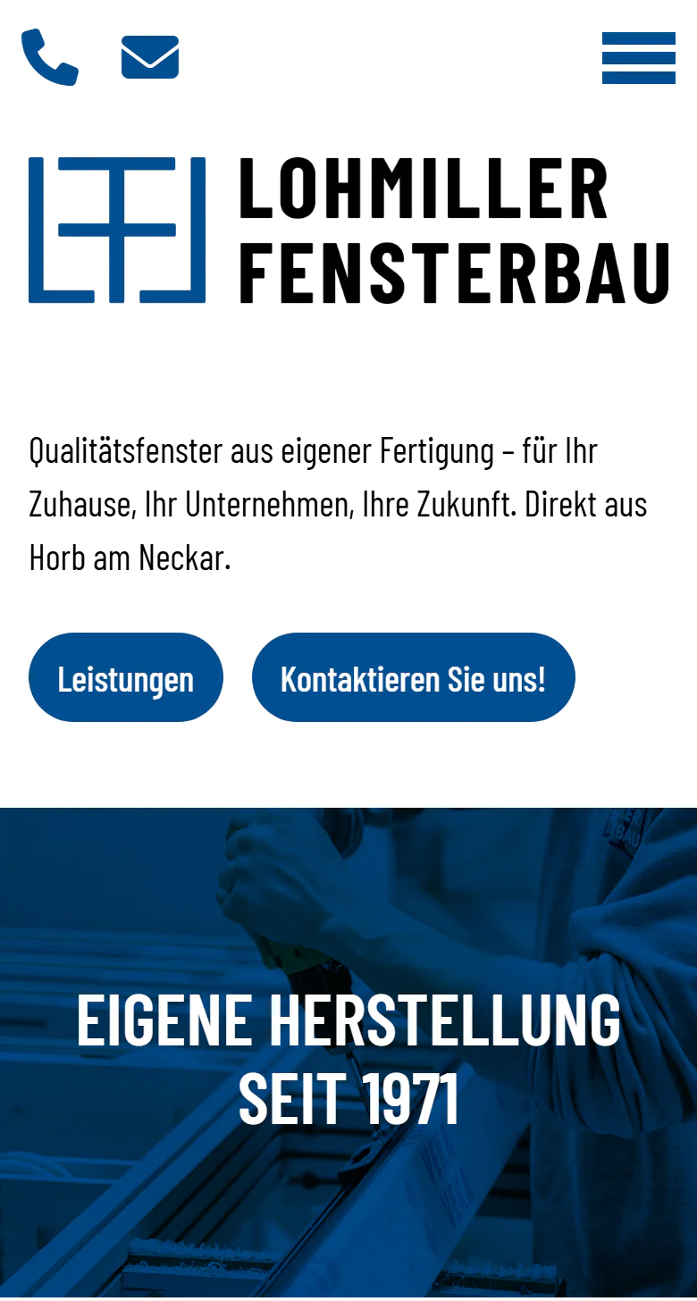 Website von Lohmiller Fensterbau
