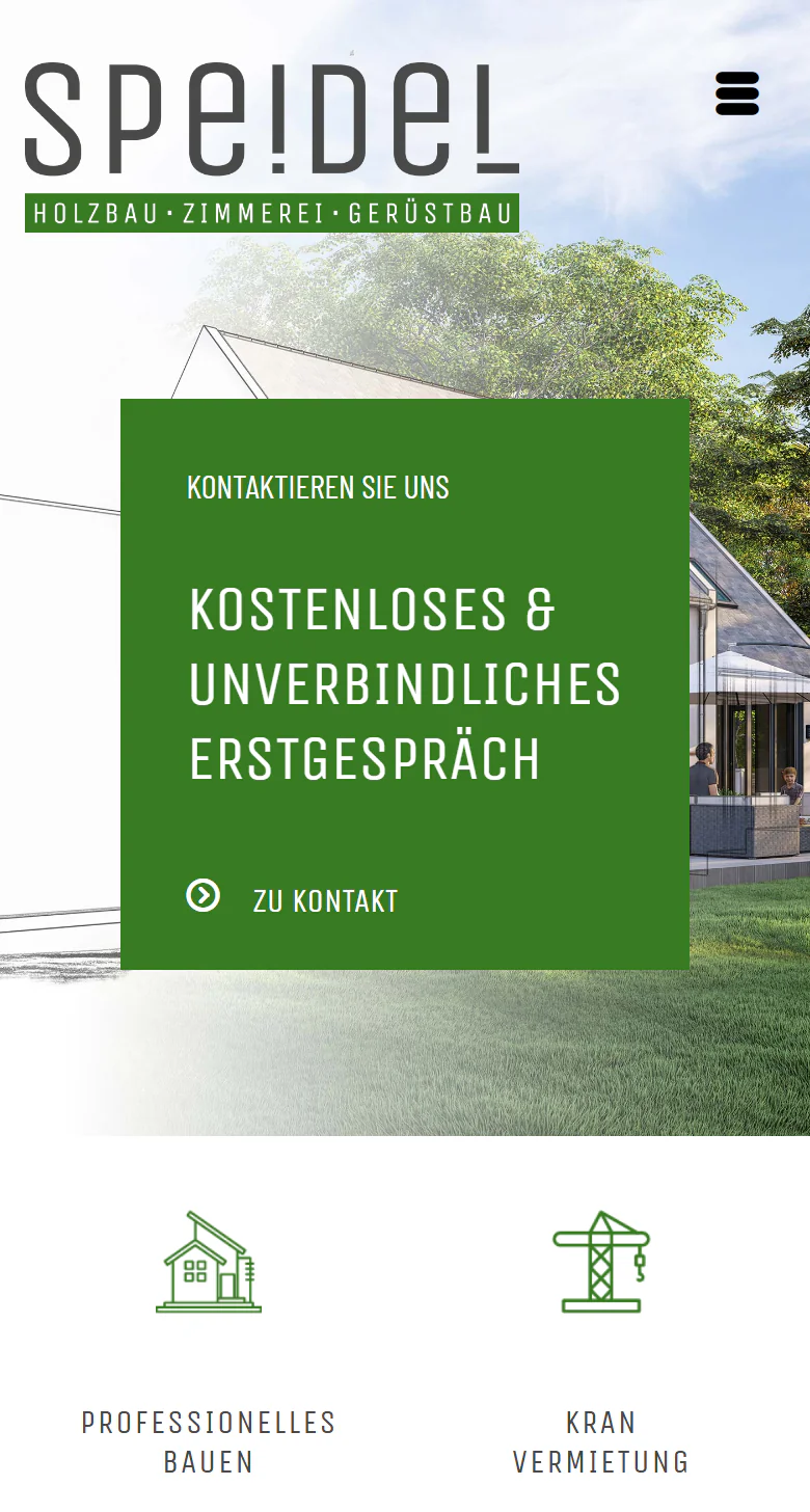 Website von Speidel Holzbau