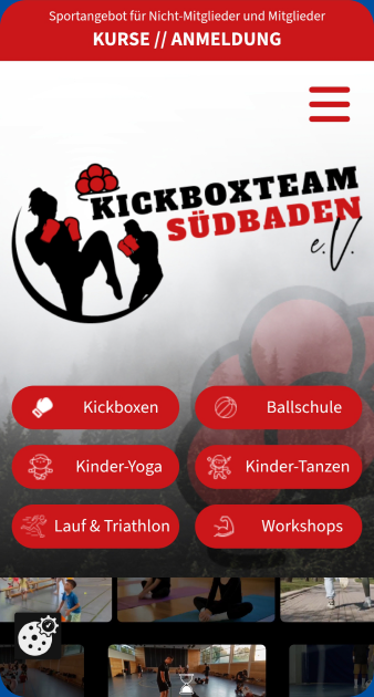 Website des Kickboxteams Südbaden